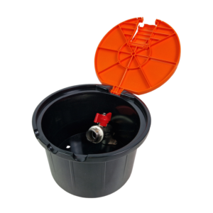 Water intake chamber with a 3/4 inch valve – orange (FIND) – FULL thumbnail